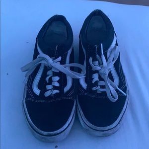 Vans black and white striped